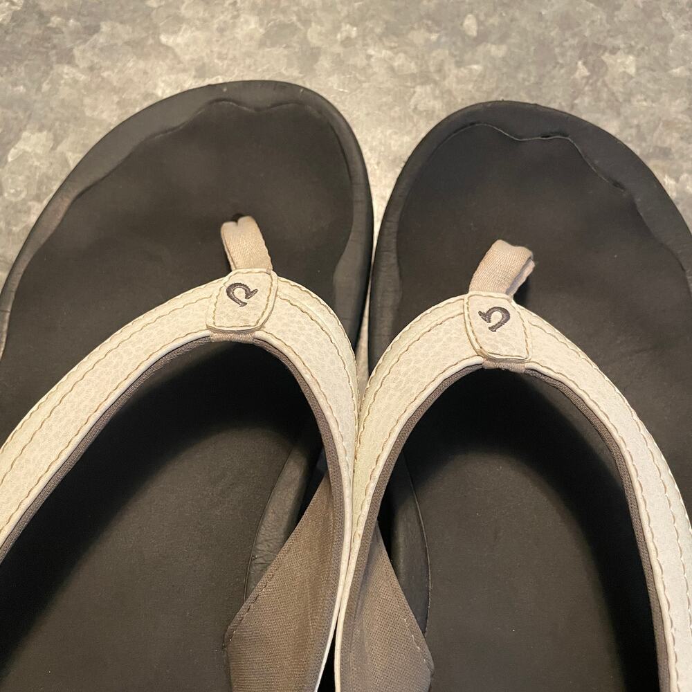 OluKai Womens Ohana Flip Flop Thong Sandals Sz 9 White Black Comfort 20110-4R40 - Picture 7 of 9